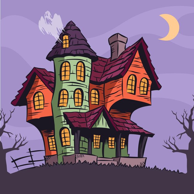 Cartoon halloween house