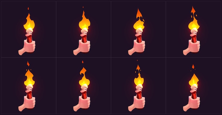 Free Vector cartoon hand holding burning torch