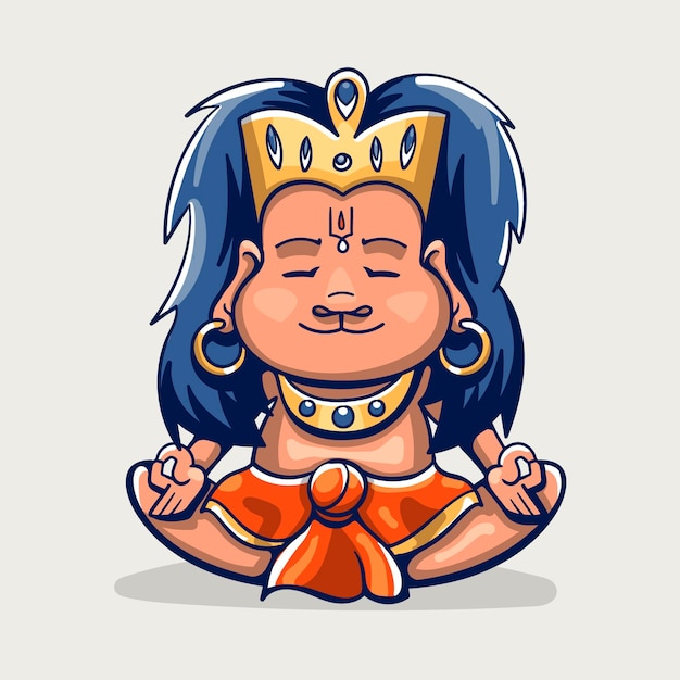 Free Vector cartoon hanuman jayanti illustration