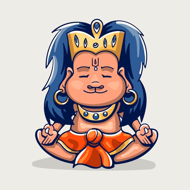 Cartoon hanuman jayanti illustration