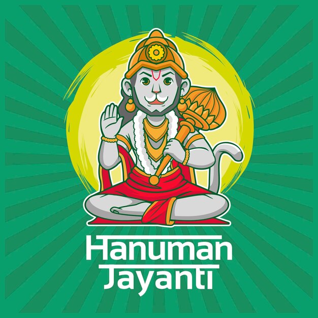 Cartoon hanuman jayanti illustration