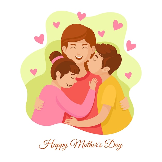 Cartoon happy mother's day illustration