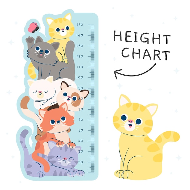 Free vector cartoon height meter for children