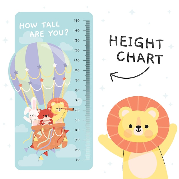 Free vector cartoon height meter for children