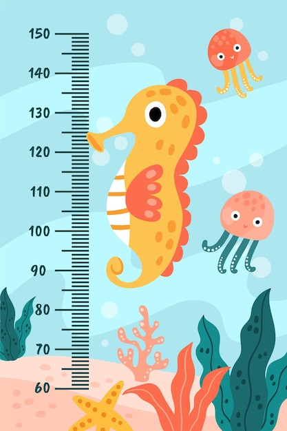 Free vector cartoon height meter illustrated