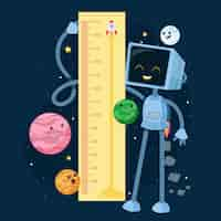 Free vector cartoon height meter illustrated