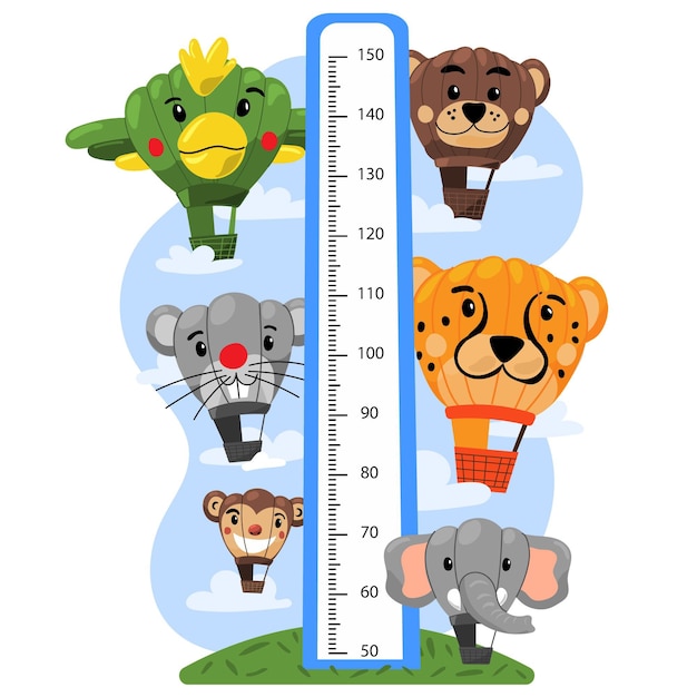 Free vector cartoon height meter for kids