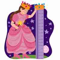 Free vector cartoon height meter for kids