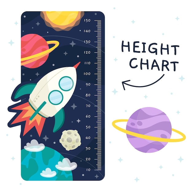 Free vector cartoon height meter for kids