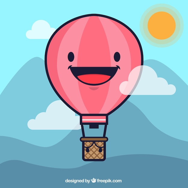 Cartoon hot air balloon