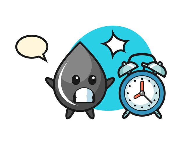 黄金の卵の漫画イラストは巨大な目覚まし時計 かわいいスタイルのデザインに驚いています プレミアムベクター