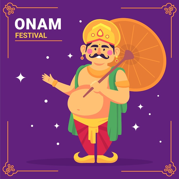 Free vector cartoon indian onam illustration