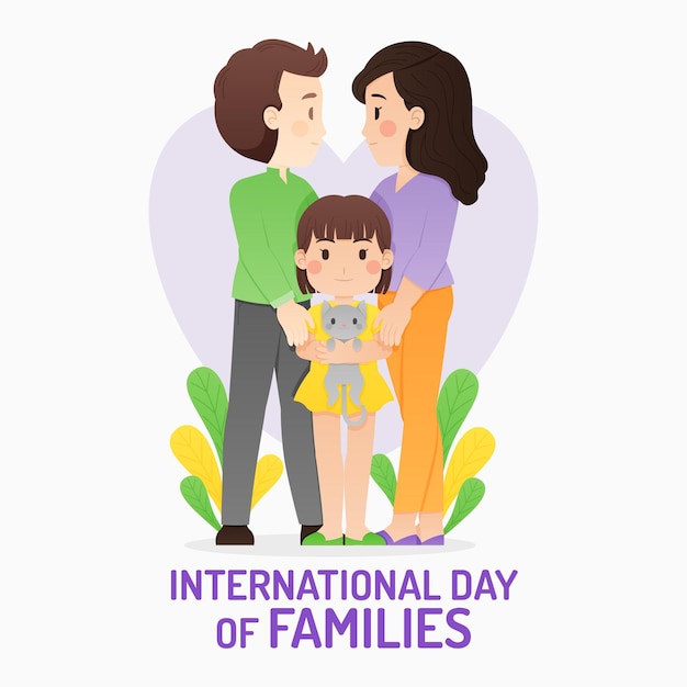 Free vector cartoon international day of families illustration