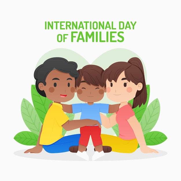Cartoon international day of families illustration