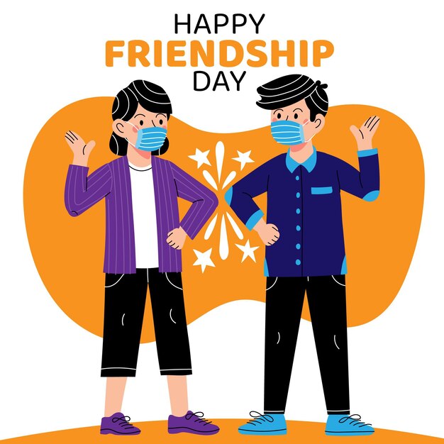 Cartoon international friendship day illustration