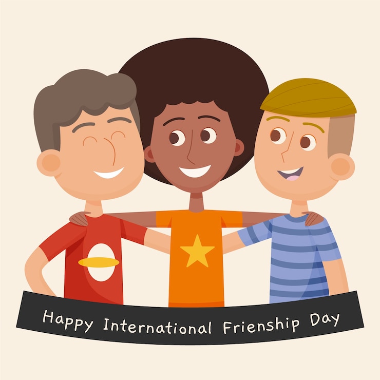 Free Vector cartoon international friendship day illustration