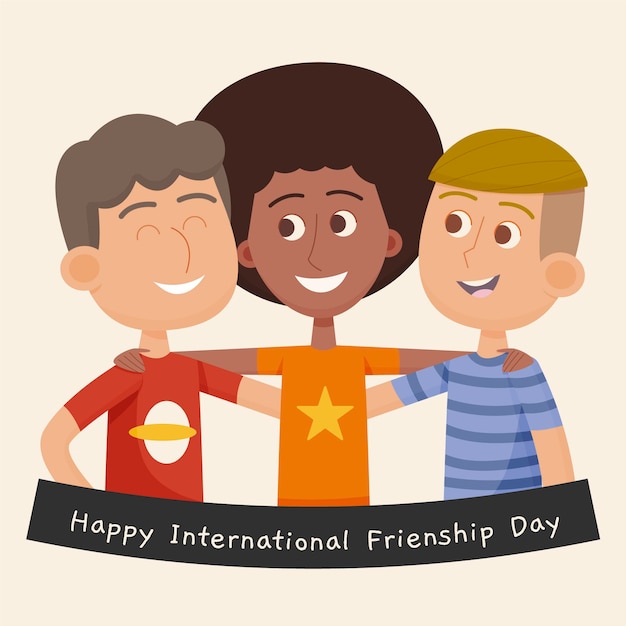 Cartoon international friendship day illustration