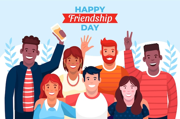 Free vector cartoon international friendship day illustration