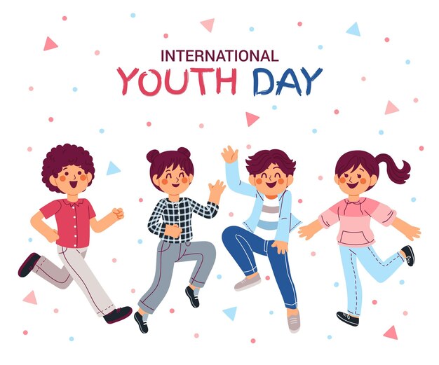 cartoon international youth day illustration