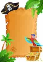 Free vector cartoon island treasure pirates