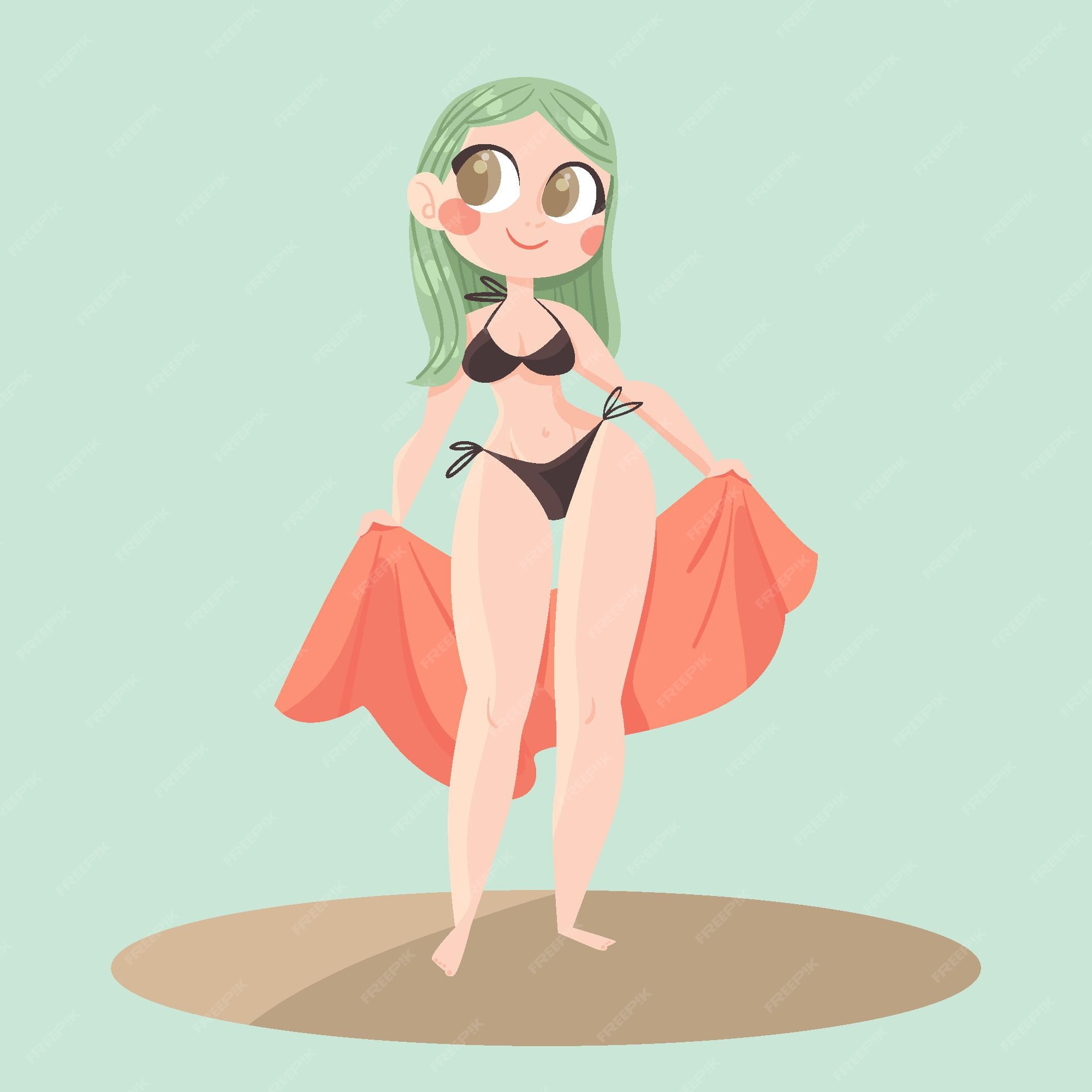 Anime girl bikini Vectors & Illustrations for Free Download | Freepik