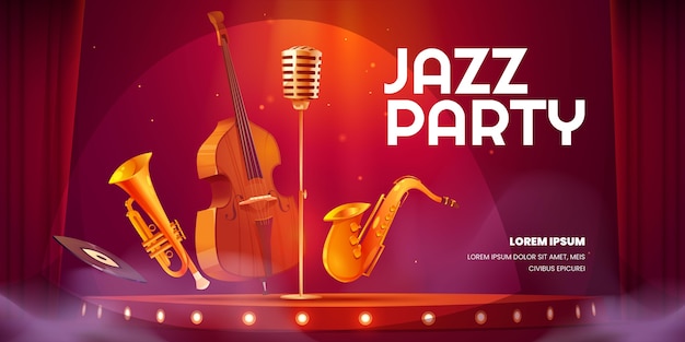 Free vector cartoon jazz party background