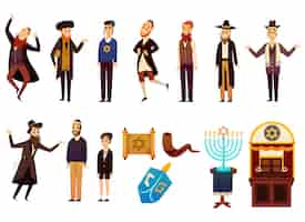 Free vector cartoon jew characters set