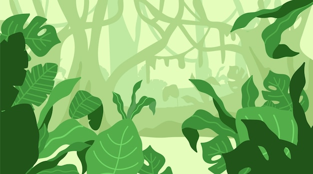 Free vector cartoon jungle background