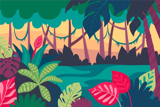 Cartoon jungle background