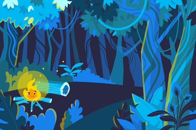 Cartoon jungle background