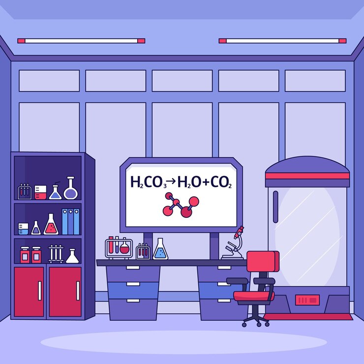 Free Vector cartoon laboratory room illustration