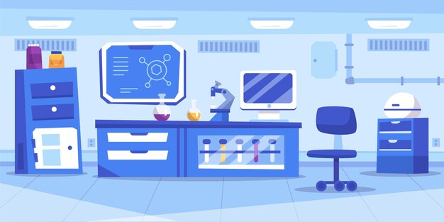 Мультфильм лабораторный зал с компьютером