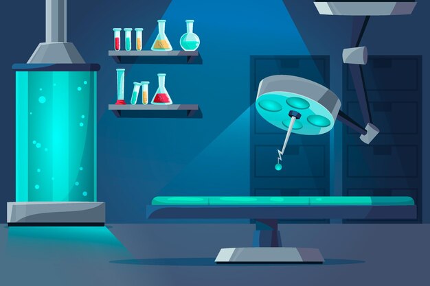 Free Vector | Cartoon laboratory room with equipment Free Vector | Cartoon laboratory room with equipment