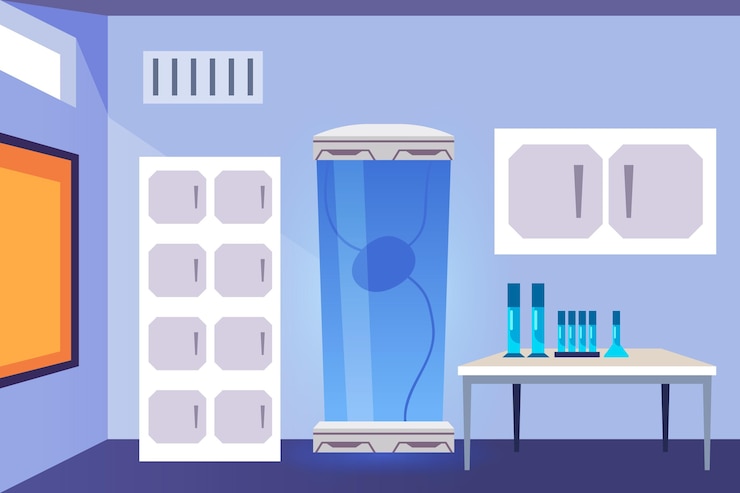 Free Vector cartoon laboratory room