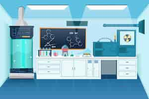 Free vector cartoon laboratory room