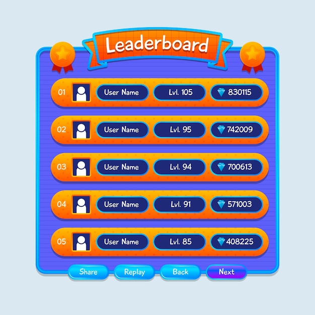 Cartoon leaderboard illustration template