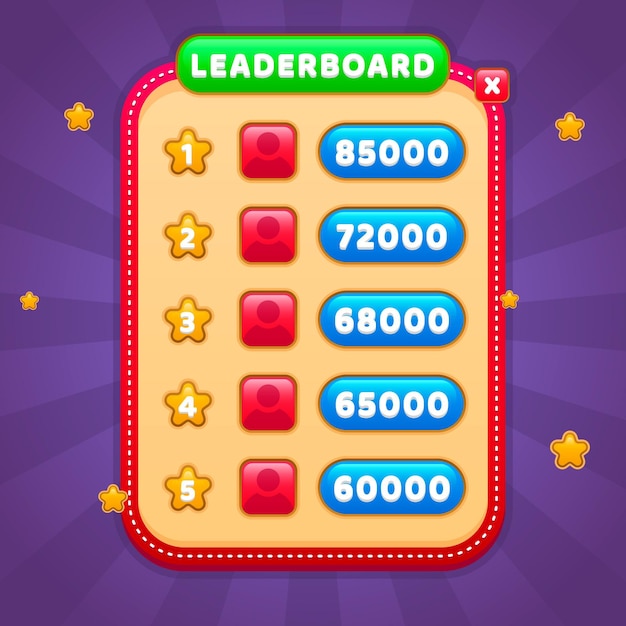 Free vector cartoon leaderboard with rankings