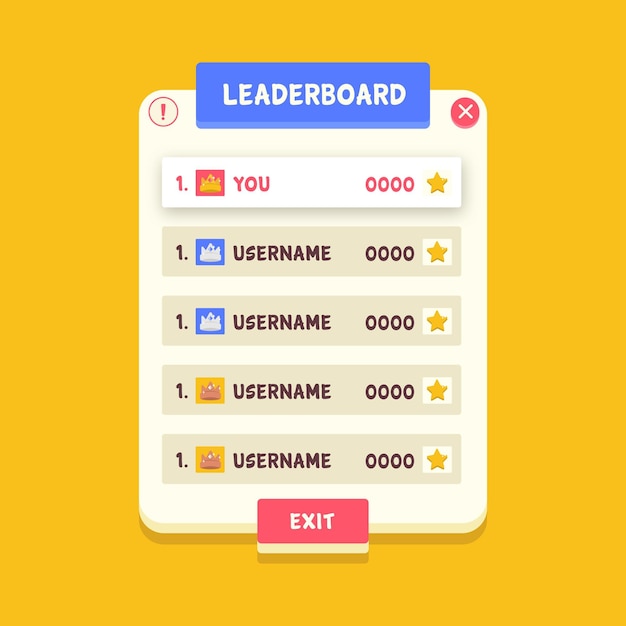 Free vector cartoon leaderboard on yellow background