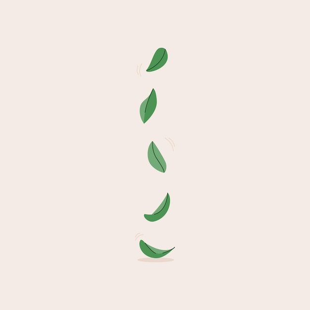 Кадры анимации мультяшных листьев