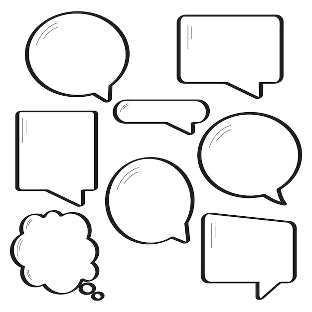 Free vector cartoon line style message bubbles