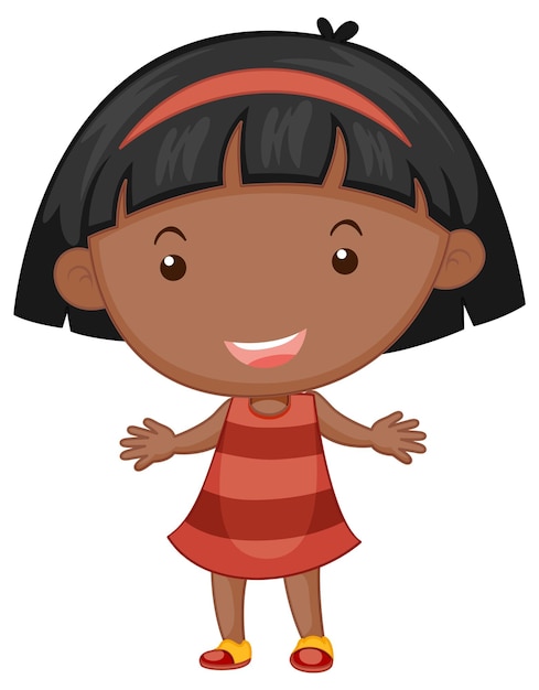 Cartoon little girl with big head