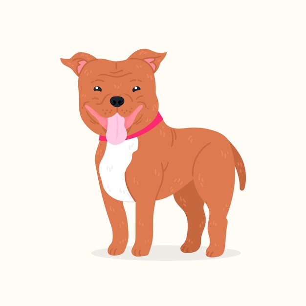 Cartoon little pitbull illustration