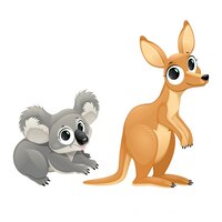 Free vector cartoon marsupials