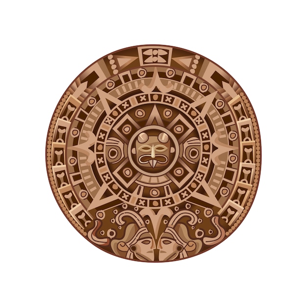 Free Vector cartoon mayan calendar