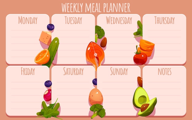 Cartoon meal planner