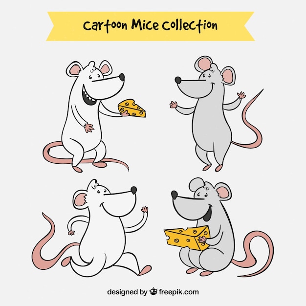 Free vector cartoon mice collection