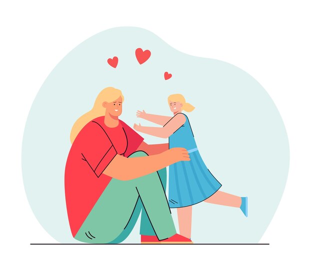 グリーティングカードの幸せなバレンタインデーのイラスト かわいいロマンチックなカップル 男は花と心を与える プレミアムベクター