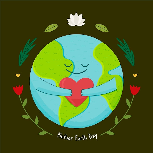 Free vector cartoon mother earth day illustration