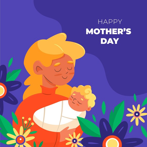 Cartoon mother's day illustration