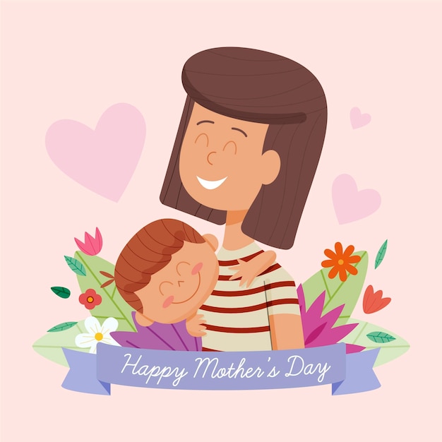 Cartoon mother's day illustration